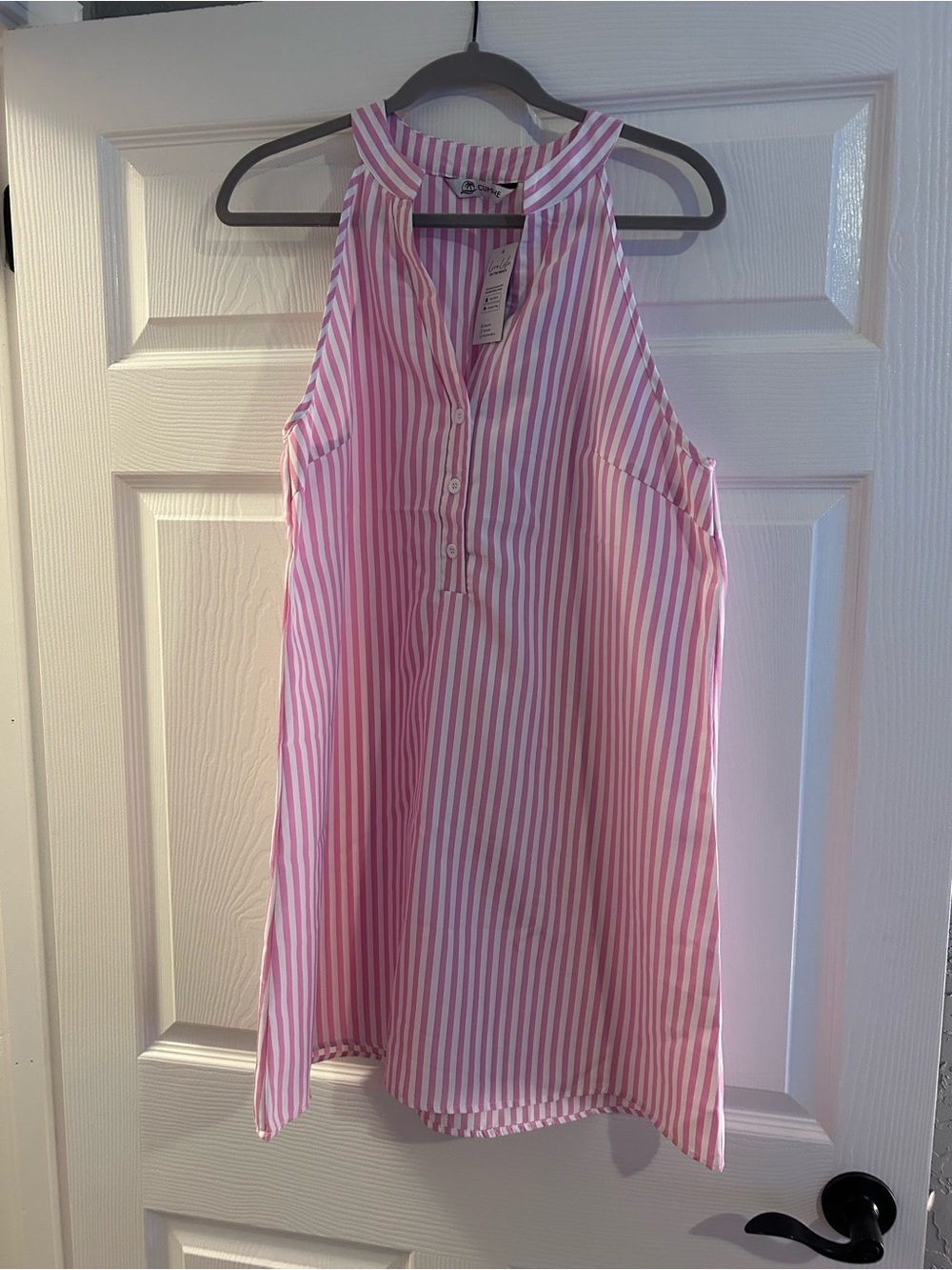 Cupshe Pink and White Vertical Stripe Dress